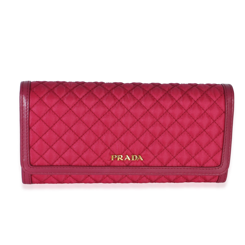 Prada Tessuto Quilted Nylon Continental Flap Wallet